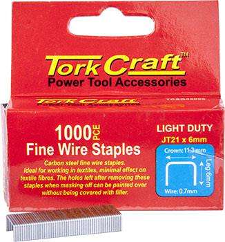 Flat Wire Staple 21 G X 0.7 Mm X 6 Mm Jt21 1000 Pc C/Steel For Tcsg0500