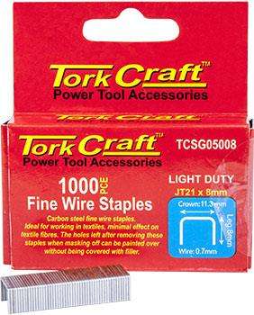 Flat Wire Staple 21 G X 0.7 Mm X 8 Mm Jt21 1000 Pc C/Steel For Tcsg0500