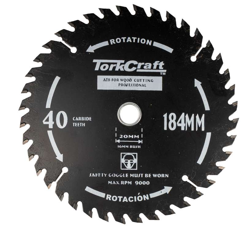 Saw Blade Thin Kerf 184 X 40 T 20/16 Tct