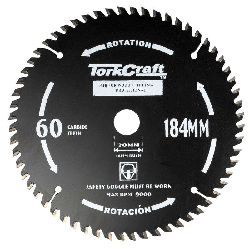 Saw Blade Thin Kerf 184 X 60 T 20/16 Tct