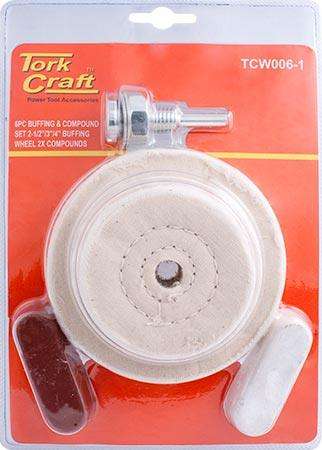 Polishing Buffing & Compound Drill Set 65 75 & 100mm Buffing Wheels