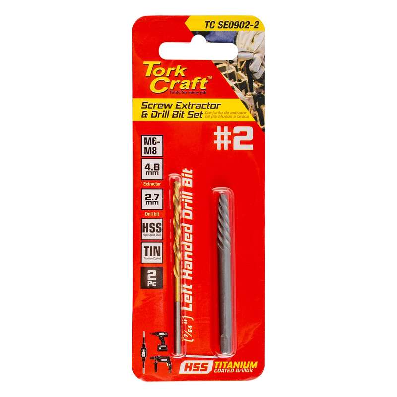 Screw Extractor Set 2 Pc No.2 With Left Hand Drill Bit