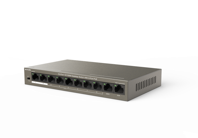 Tenda 10-Port 10/100M Desktop Switch With 8-Port PoE