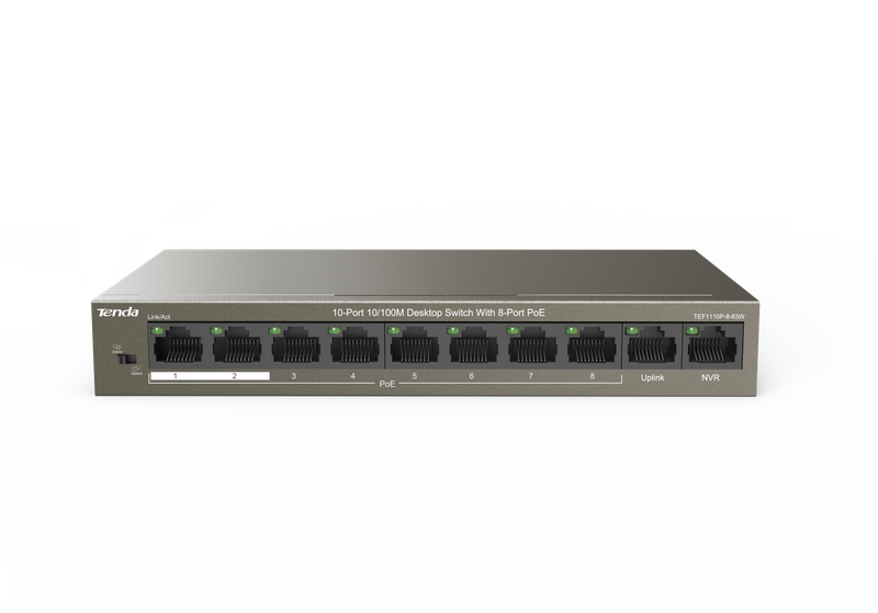 Tenda 10-Port 10/100M Desktop Switch With 8-Port PoE