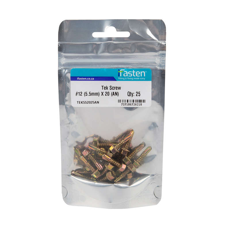Ifasten Tek Screw No12 5.5 Mmx20 Mm 25 Pp