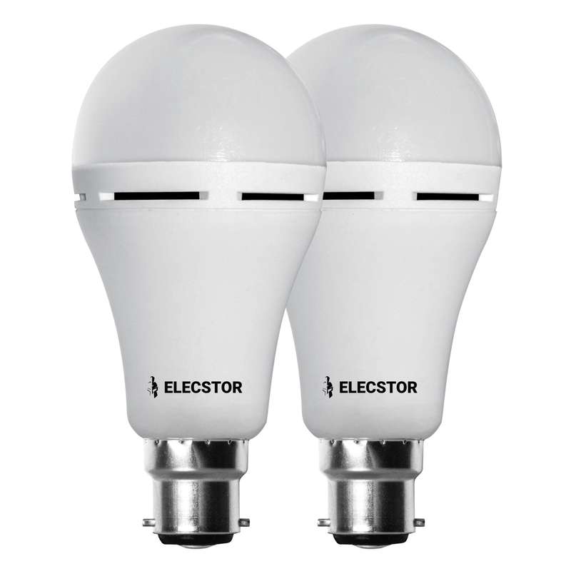 Elecstor B22 7 W Rechargeable Cool White 2 Pack
