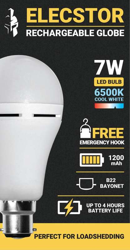 Elecstor B22 7 W Rechargeable Cool White