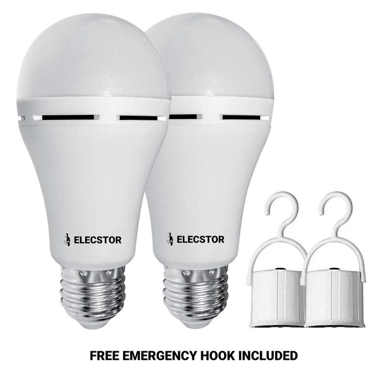 Elecstor E27 7 W Rechargeable Cool White 2 Pack