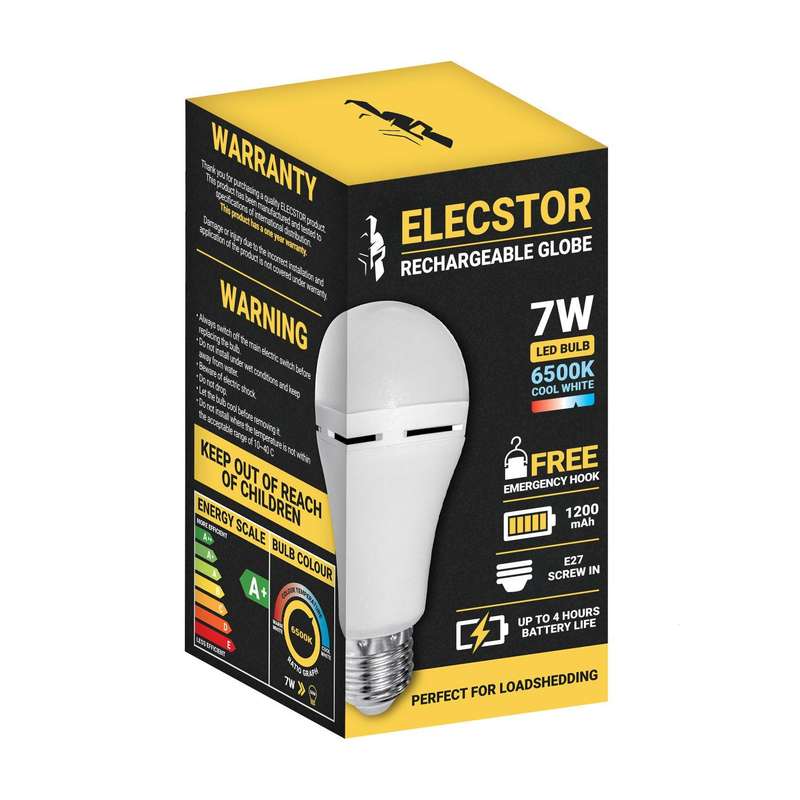 Elecstor E27 7 W Rechargeable Cool White