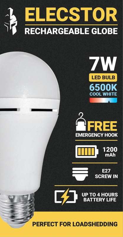 Elecstor E27 7 W Rechargeable Cool White