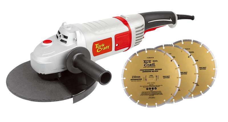 Angle Grinder Tcag0230 C/W Diamond Blade Seg Tcdb20230 3 P