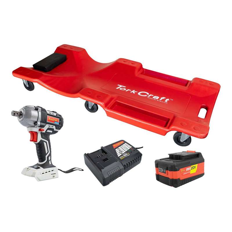 Imp. Wrench 450 Nm 4.0 Ah Bat Smart Charger Plastic Creeper Combo