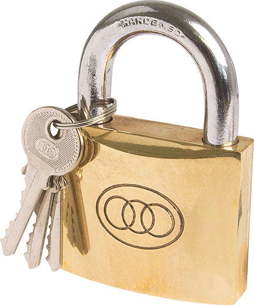 Padlock Tri Brass Box K/Alike 32 Mm #263