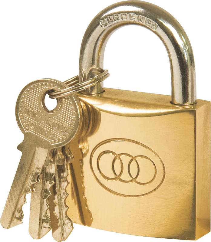 Padlock Tri Brass Box K/Alike 38 Mm #120
