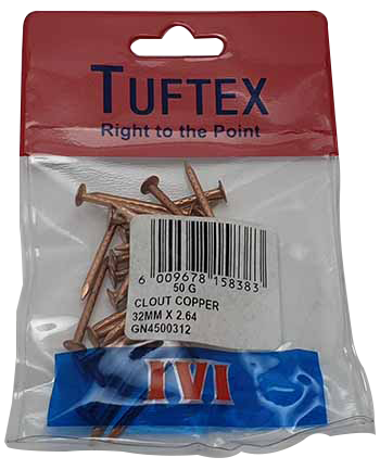 Nail Clout Copper 32 Mmx50 G P/P Tuftex