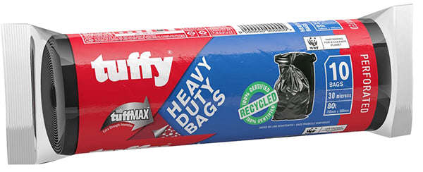 Refuse Bag Tuffy Black H/Duty P/10 30 Mic