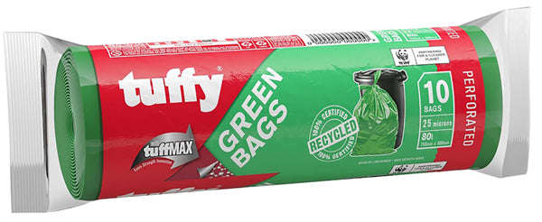 Refuse Bag Tuffy Green Garden P/10 25 Mic