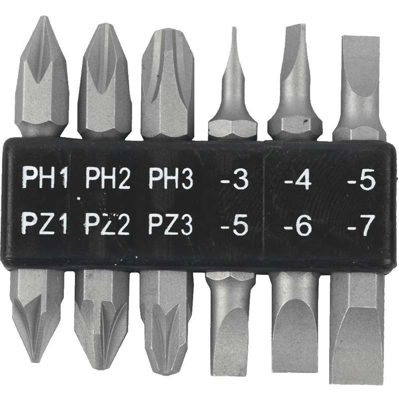 6 Pc 45 Mm Double End Bit Set Ph1,2,3 Pz1,2,3 Sl3,4,5,6,7 Mm