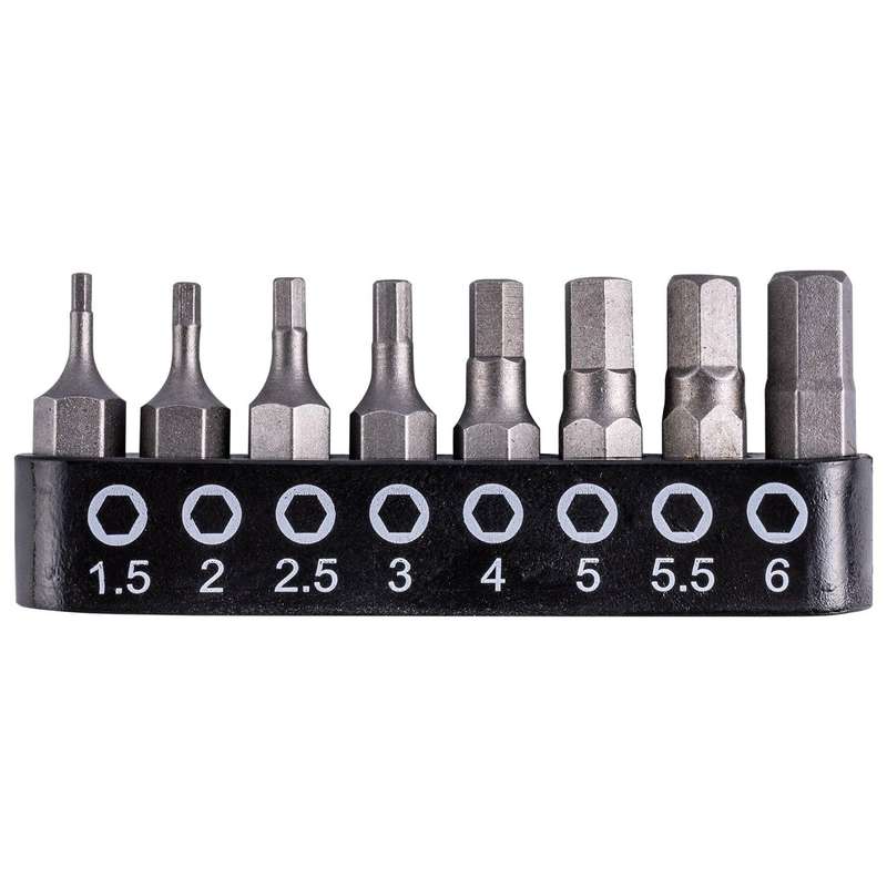 Insert Bit Set 8 Pce Hex H1.5 H6 25 Mm Allen Size1.5 2 2.5 3 4 5 5.5 6