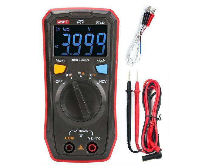 Hand Held Multimeter Dmm 3 1/2 Digits Vac/Dc,Res,Temp,Ncv Ut123