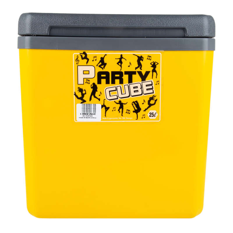 Party Cube Cooler Box 25 L Yellow