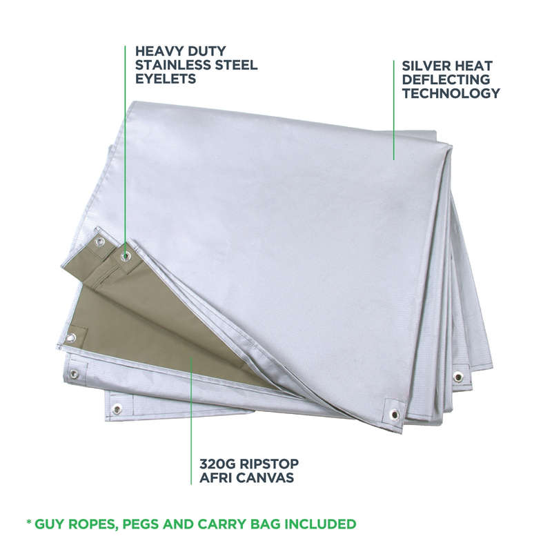 Kaufmann X Afri Canvas Heat Deflecting Tarp 4 Mx3.6