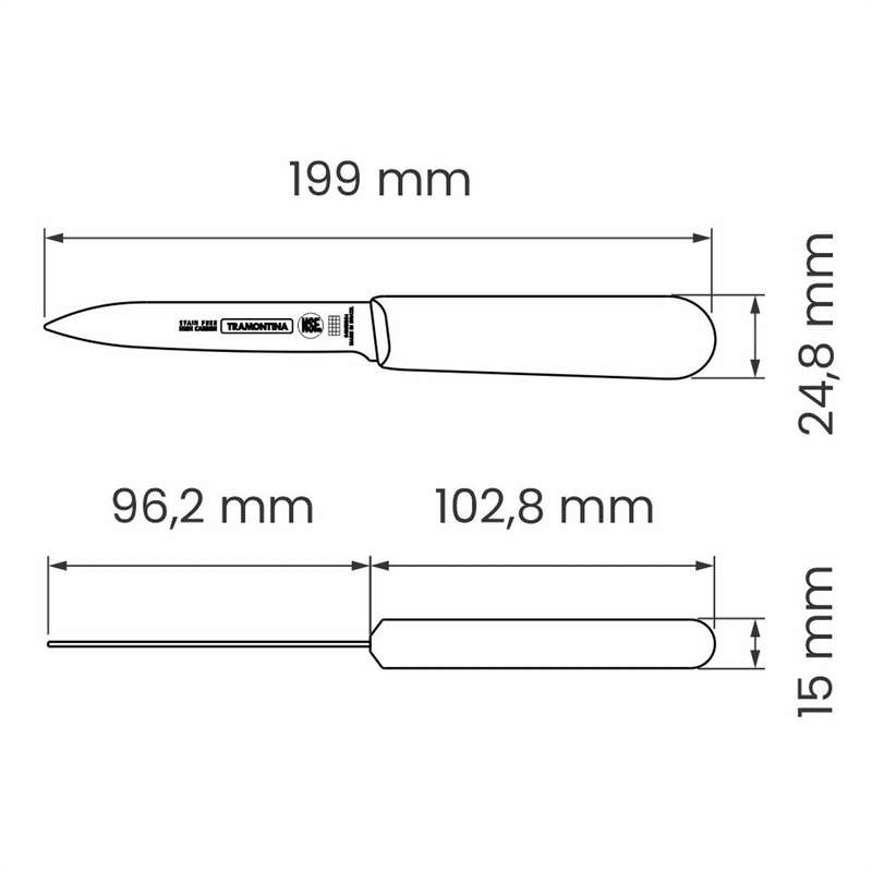 Tramontina Professional Paring Knife 10 Cm Blk Bp