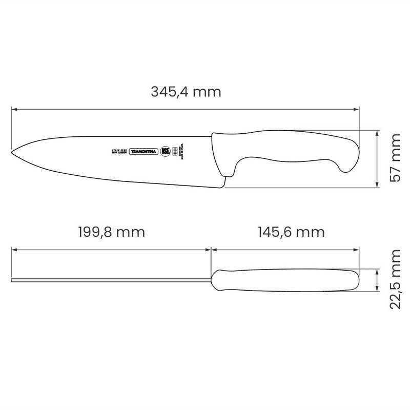 Tramontina Professional Butcher Knife 20 Cm Blk Bp