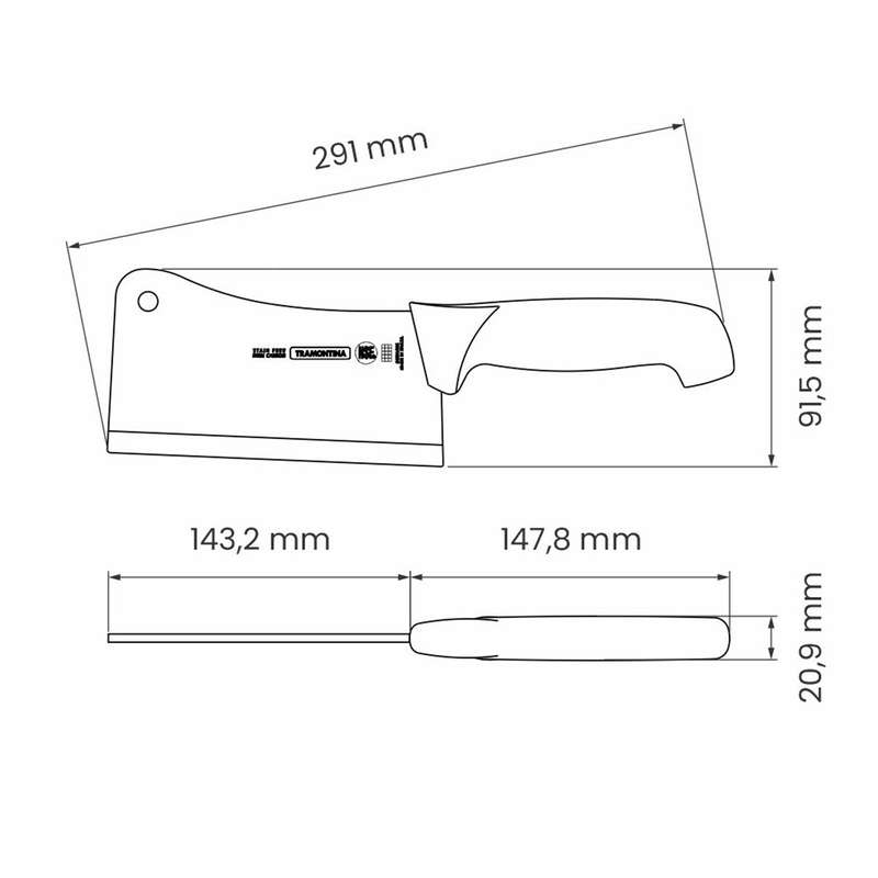 Tramontina Professional Cleaver Knife 15 Cm Bl Bp
