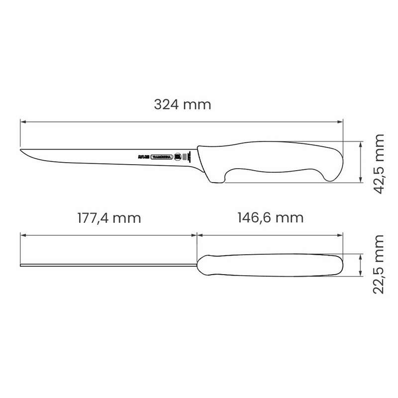 Tramontina Professional Boning Knife 18 Cm White