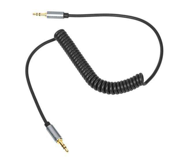 Audio Lead 3.5mm Stereo Plug Plug Coiled 1.4 M Black Y C922 Abk