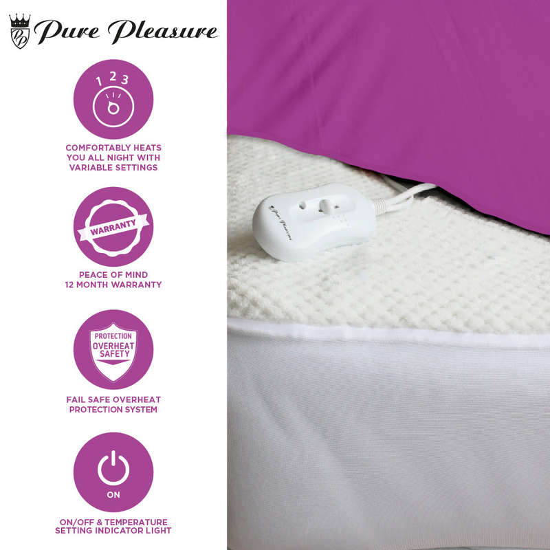 Coral Fleece Fitted Electric Blanket In Tog Bag