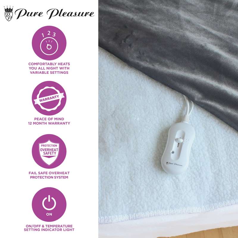 Sherpa Extra Length Fitted Electric Blanket (Pp)