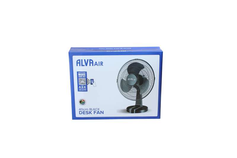 40cm Plastic Desk Fan (Black)