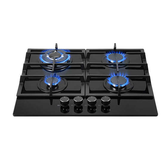 Totai 60 Cm 4 Burner Gas On Glass Hob Black