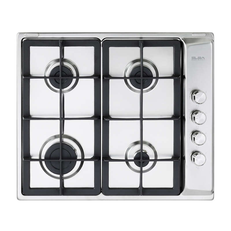 Elba Classic 60 Cm 4 Burner Gas Hob With Side Controls Stainless Steel