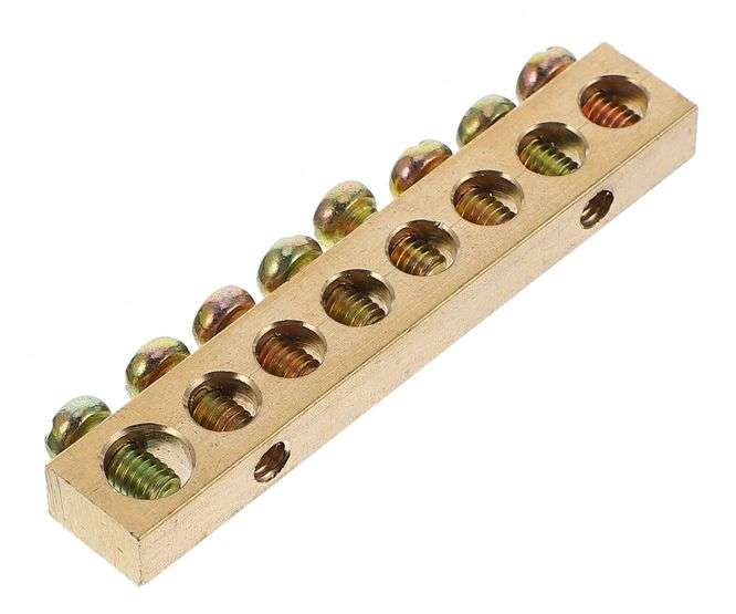 Earthing Bare Brass Busbar 8 Way Al Rb Brass Bars 8 W