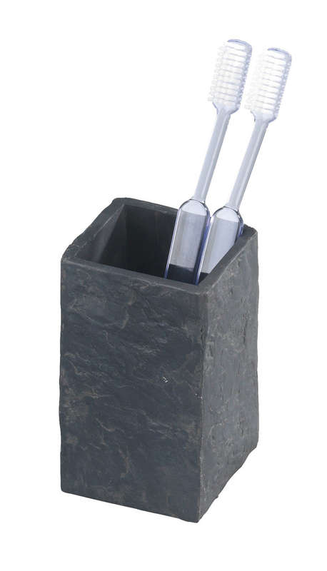 Toothbrush Tumbler Slate Rock Range Polyresin Anthracite