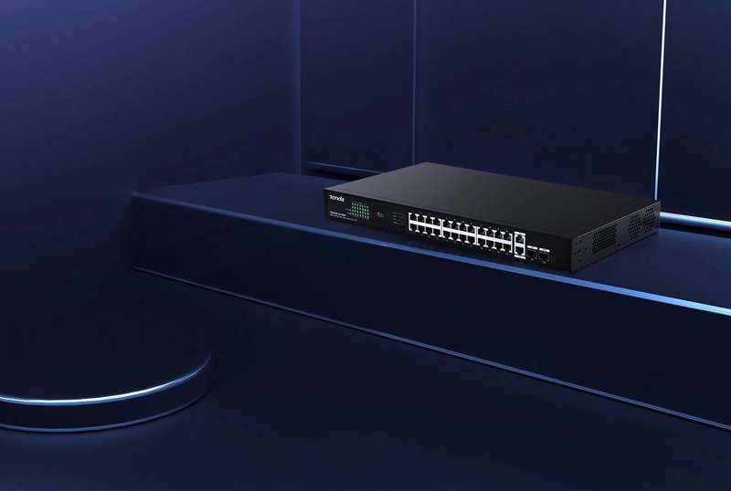 Tenda 26GE And 2SFP Ethernet Switch With 24-Port PoE
