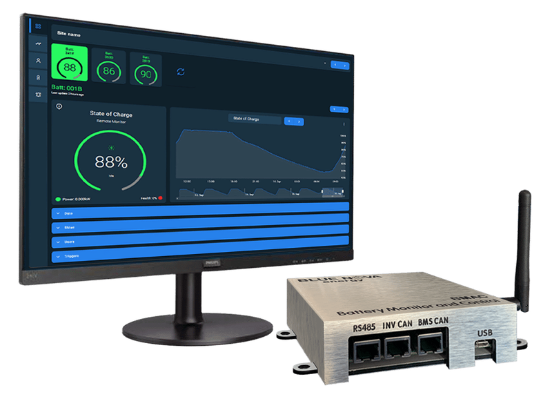 BlueNova BMAC-E Battery Monitor & Control | Remote Monitoring Solar System Device