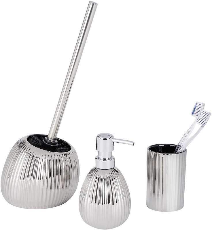 Toilet Brush Polaris Range Silver Riff Ceramic