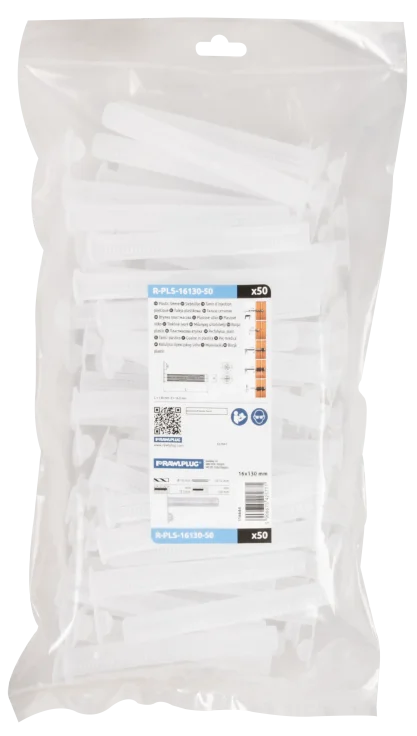 Rawplug Plastic mesh sleeve R-PLS 16x130mm - plastic bag - 50 pcs Bargain Bin