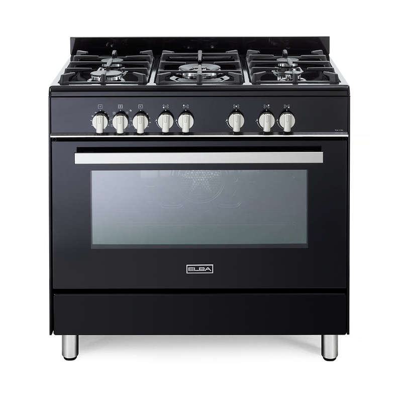 Elba Classic Lite 90 Cm 5 Burner Gas Cooker With Electric Oven Black