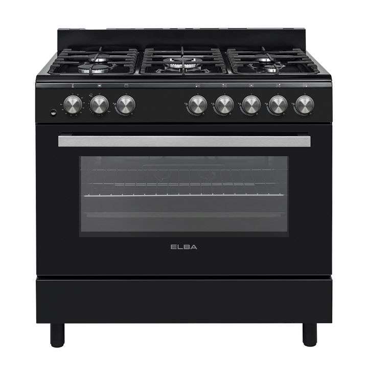 Elba Essential 90 Cm 5 Gas Cooker With Gas Oven Black