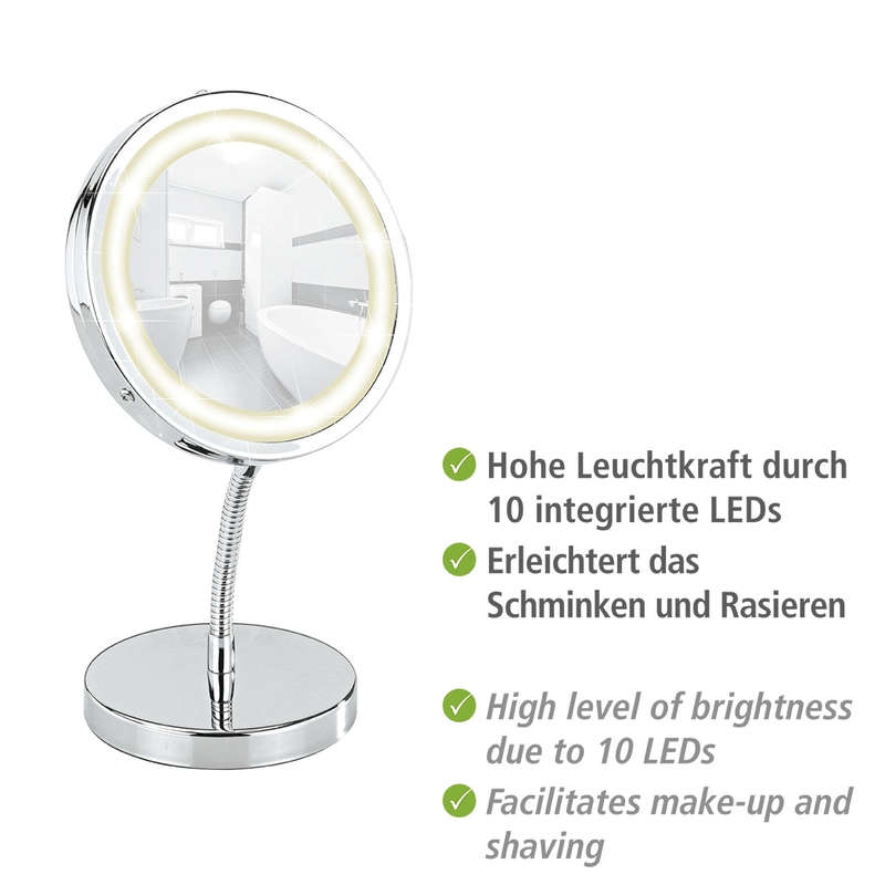 Wenko Led Standing Cosmetic Mirror - Brolo Range