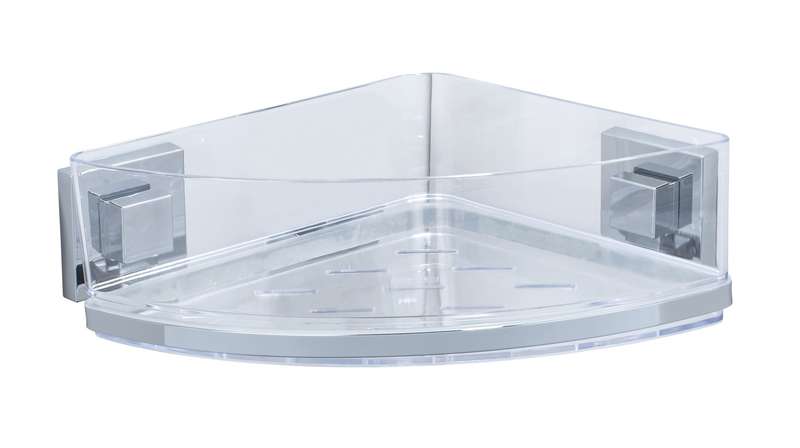 Vacuum Loc Corner Shelf Quadro Range S/Steel No Drilling