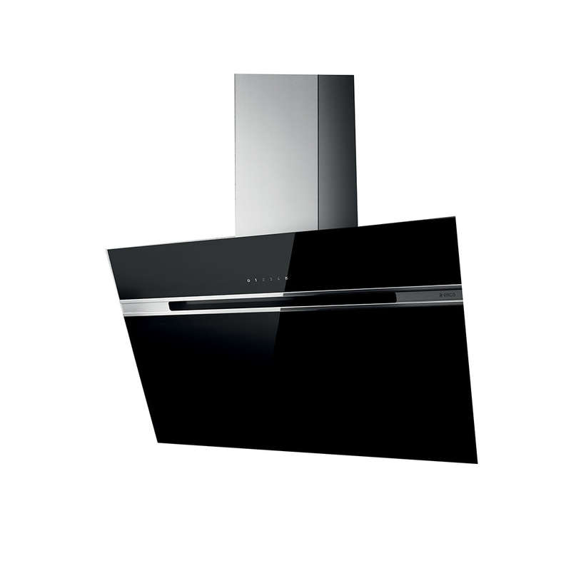 Elica 90 Cm Verticle Cooker Hood Black Glass And S