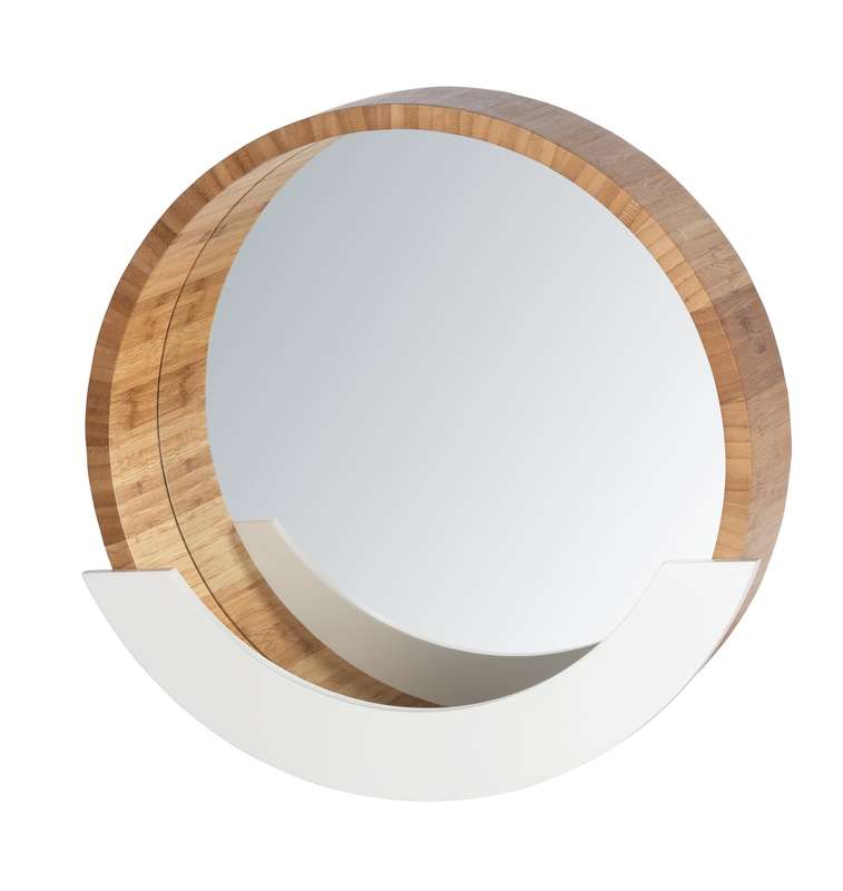 Wall Mirror With Shelf Finja Bamboo