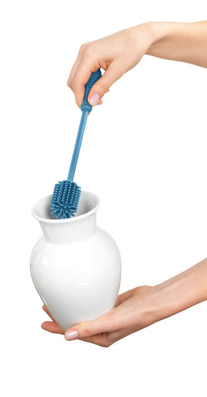 Washing Up & Bottle Brush Silicone 25cm Blue