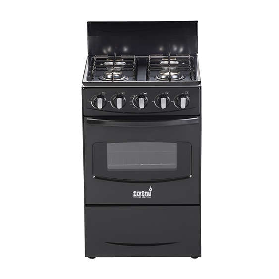 Totai 50 Cm 4 Burner Full Gas Stove Black